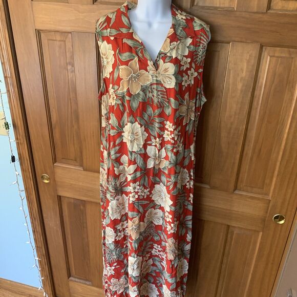 Vintage Deadstock Essentials by Lee Floral Sleeveless Button Down Maxi Dress 18W - Picture 3 of 9
